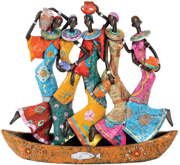 Maiden Water Carriers of Ghana Sculpture by Komnan Ohene